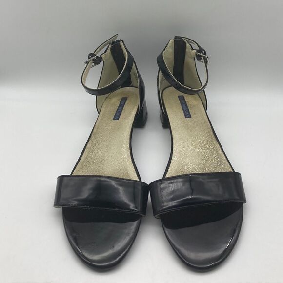 Stuart Weitzman Black Patent Leather Strappy Sandals Size 5/24cm - Picture 1 of 13